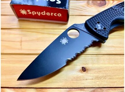 Нож складной Spyderco Tenacious, Black Part Serrated Blade -