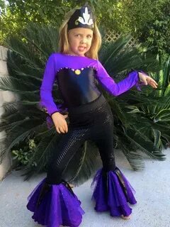 Ursula Costume Princess Witch Leggings Purple Top for Girls 