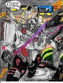 Megatron versus IndoRaptor! Fanart! Transformers Amino