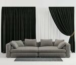 3D Model - Sofa Jagger by Minotti, curtains and carpet GFX-H