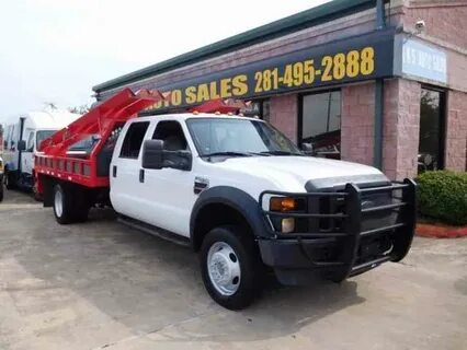 FORD F-450 SUPER DUTY FLATBED WITH CRANE LONG BED (2008) : U