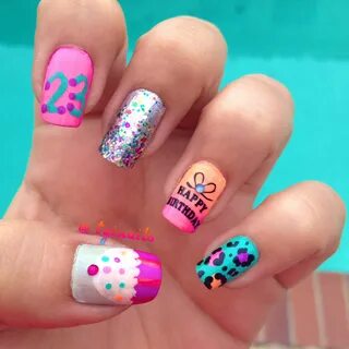 Pin by Maria Villanueva on Irais' Nails Birthday nail design