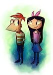 Phinbella by StaticColour Cartoon drawings, Phineas and isab