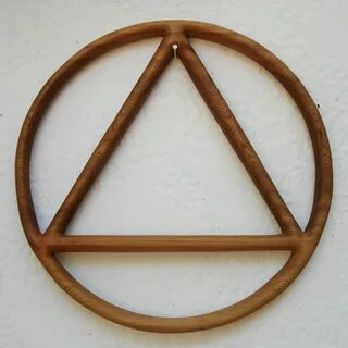 Sobriety Circle and Triangle-Wood Carved AA Recovery 12 Step
