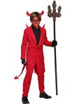Детские костюмы на Хэллоуин, красный дьявол, полиэстер, голо