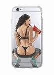 Мягкий прозрачный чехол для телефона с изображением сексуаль