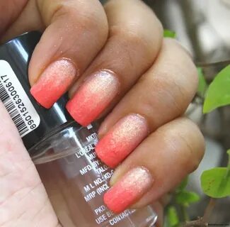 Coral ombre nails, Gold gel nails, Coral gel nails