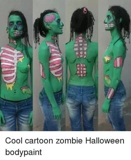 Cool Cartoon Zombie Halloween Bodypaint Funny Meme on SIZZLE