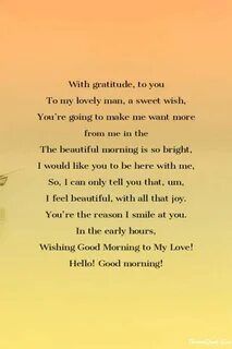 Collection : 56 Romantic Good Morning Poems For Him - Quotes