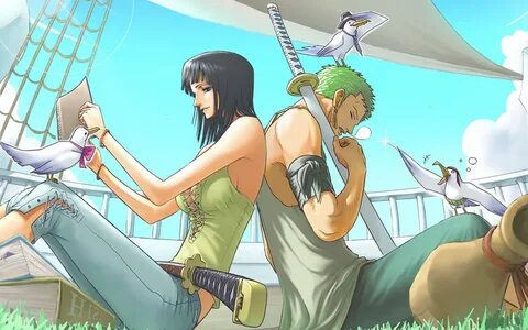 Roronoa Zoro, Nico Robin, One Piece, Seagulls Wallpapers HD 