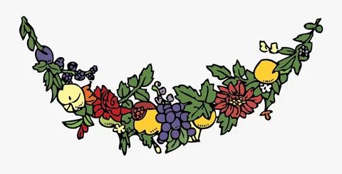 Flower And Fruit Festoon - Fruit Border Clip Art , Free Tran