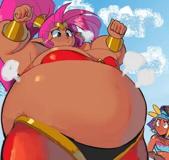 shantae (character), shantae, tagme, air inflation, big belly, big breasts,...