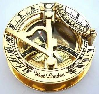 West London Solid Brass Pocket Sundial Brass Sundial Compass