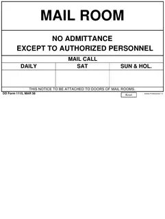 DD Form 1115 Download Fillable PDF or Fill Online Mail Room 