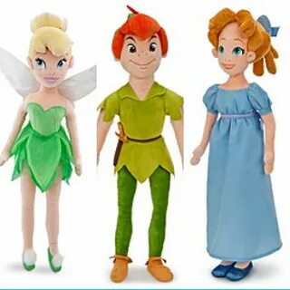 Peter Pan, Wendy, Tinkerbell plushies Disney fairies, Peter 
