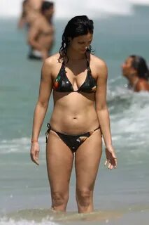 morena baccarin spotted in a bikini while enjoying a beach d