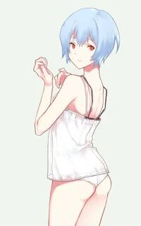 Safebooru - 1girl ass ayanami rei back bangs blue hair blue 