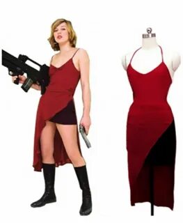 Resident Evil Alice Red Dress Cosplay costume: Free Shipping