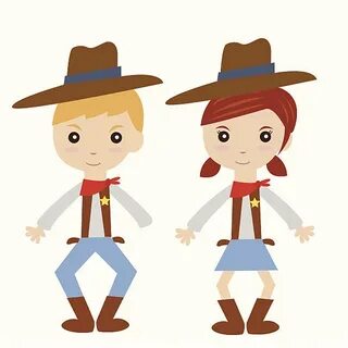Cartoon Of A Cowgirl And Cowboy Сток видеоклипы - iStock