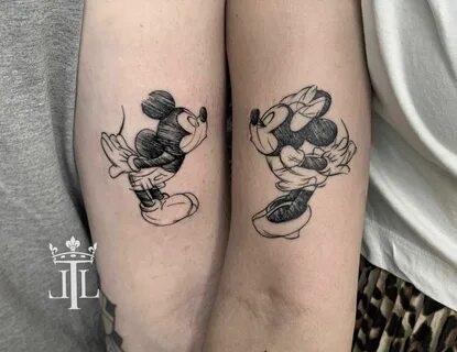 mickey and minnie mouse tattoo Partner Tattoos fine lines, s