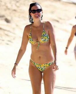 Rhea Durham in a Lemon Print Bikini - Barbados 12/28/2021 * 