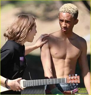 Shirtless Jaden Smith Shows Off His Abs While Planting Trees