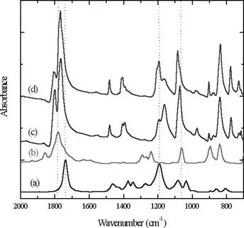 IR spectra of a propionic acid ethyl ester, b maleic anhydri