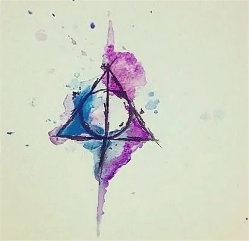 Watercolor Deathly Hallows Tattoo Design Harry potter tattoo