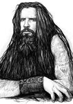Rob zombie art drawing sketch portrait Painting by Kim Wang 