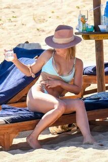 julianne hough shows off her toned body in a blue bikini dur