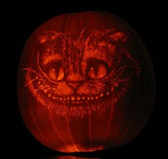 The Cheshire Cat from Alice in Wonderland pumpkin carving Pu