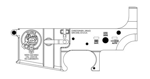 Ar Receiver Template Blueprint Upper Coloring Sketch Sketch 