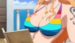 Xbooru - bikini bouncing breasts cleavage ecchi gif nami one
