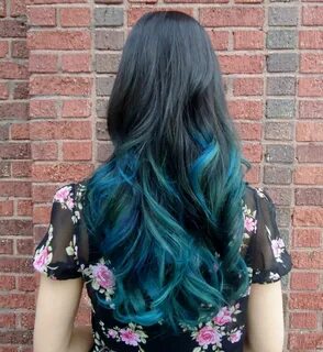 Favorite color Blue ombre hair, Teal hair, Dip dye hair