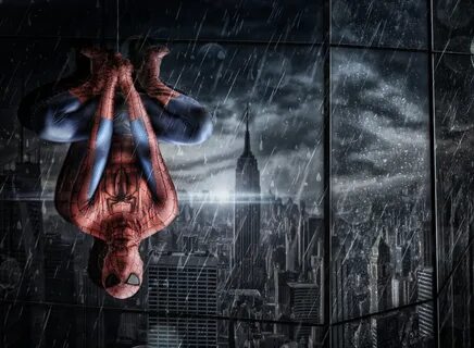 Spiderman Under Rain papel de parede para celular para Huawe