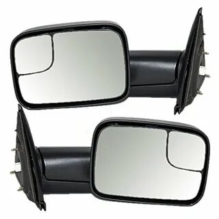 Driver and Passenger Power Side Trailer Tow Flip-Up Mirrors 