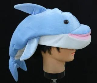 Cute Dolphin Porpoise Costume Party Warm Hat Mask Cap on Pop