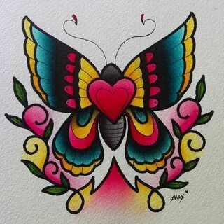 Pin by cassandra Young on Tattoos ♡ Traditional butterfly ta