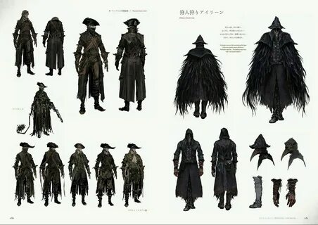 Bloodborne Concept Art - Yharnam Hunter Attire & Eileen the 