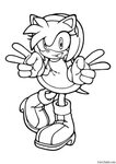 Раскраска - Sonic the Hedgehog - Эми Роуз влюблена в Соника 