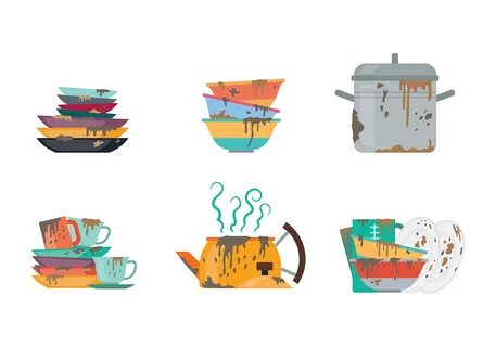 Dirty Dishes Icons Vector 128301 Vector Art at Vecteezy