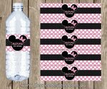 Personalised Minnie Mouse Water Bottle Labels - You Print Mi