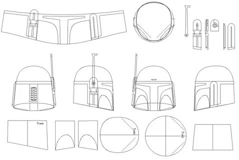 Boba Fett Helmet Blueprints/Templates Boba fett helmet, Star