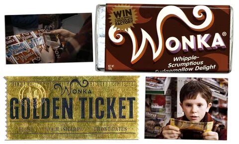 Lot Detail - Willy Wonka Prop Chocolate Bar & Golden Ticket!