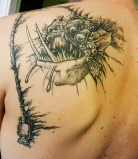 Angler Fish #anglerfish #blackandgrey #fish #unusual #tattoo