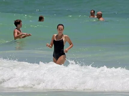Alycia Debnam-Carey in Black Swimsuit 2017 -07 GotCeleb