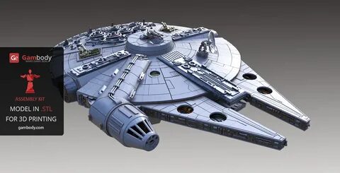 Star Wars Millennium Falcon 3D Print Model Assembly Kit on B