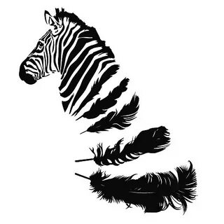 Zebra Feather Tattoo Design
