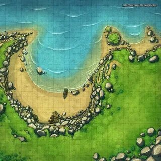 OC ART Moon Cove Battle Map - Time for a Beach episode! : Dn