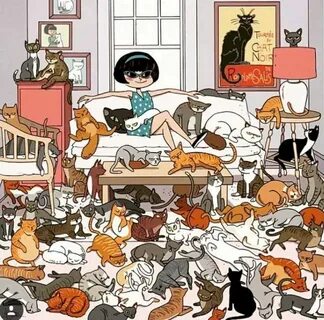 gatos, gatos Crazy cats, Cats illustration, Cat art